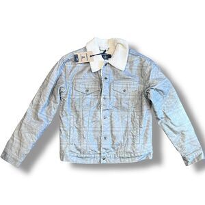 NWT! Chubbies Sherpa Fleece Lined Denim Trucker Jacket Medium Aztec Southwestern